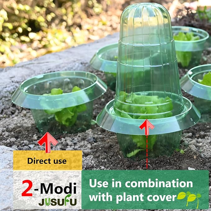 5 Pack Snail Collar(H:11cm) and 5 Pack Large Slug Collars(H:15cm) Set,Slug Collars Protects Plants to Get Better.