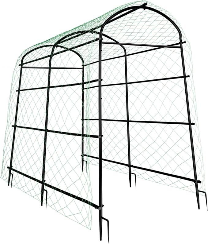 unho Garden Arch Trellis,7.2FT Extra Tall Polyethylene-Coated Stainless Steel Garden Trellis for Climbing Plants Outdoor Garden Trellis Arch for Cucumber Trellis,Metal Trellis for Climbing Plants