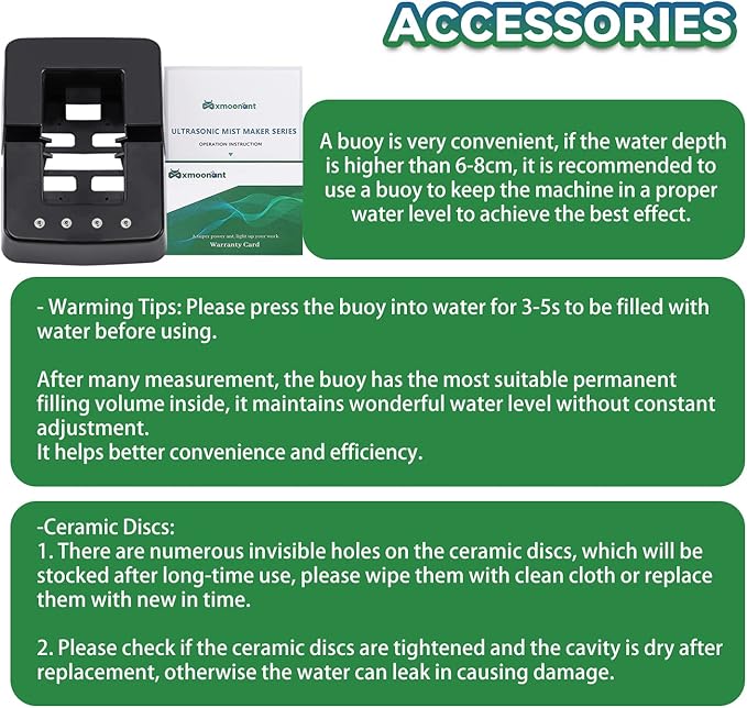 Mxmoonant Mist Maker 10 Head Ultrasonic Pond Fogger 7000ml/H Mist Humidifier with Float 400W Power Supply for Landscape Vegetable Preservation Scenic Magical Atmosphere