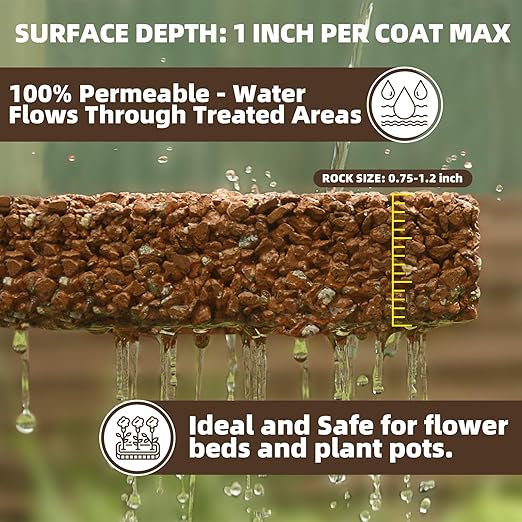 Mulch Glue, 2 Gallon Rock Glue for Landscaping Strong Adhesion of Pea Gravel Stabilizer Resin Binder, Non-Toxic Weather-Resistant Safe Mulch Lock Gravel Binder for Pebble,Pine Straw, Landscape Edging