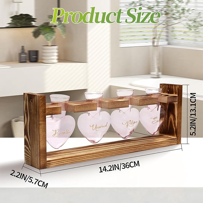 Plants Propagation Stations Plant Terrarium Kit for Bathroom Glass Planters for Indoor Plants Bathroom Decor Accessories - Relax Soak Unwind Breathe