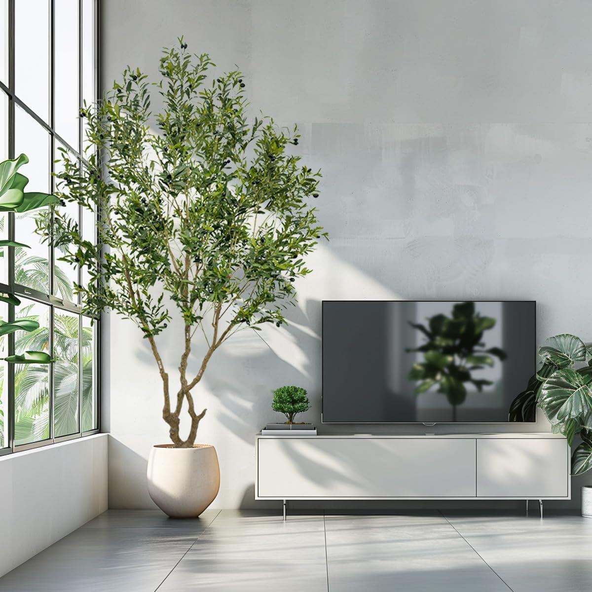 Artificial Olive Tree Fake Tree Interior Decoration Tree Artificial Tree Fauk Tree (9ft)