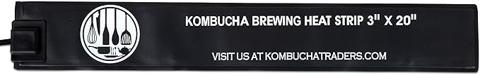 kitchentoolz Waterproof Seedling Heat Mat Hydroponic Warm Heating Pad 3" x 20" with Adhesive Thermometer for Kombucha Brewing, Beer Brewing, Fermentation, Seedlings & Plant Germination (3" x 20")