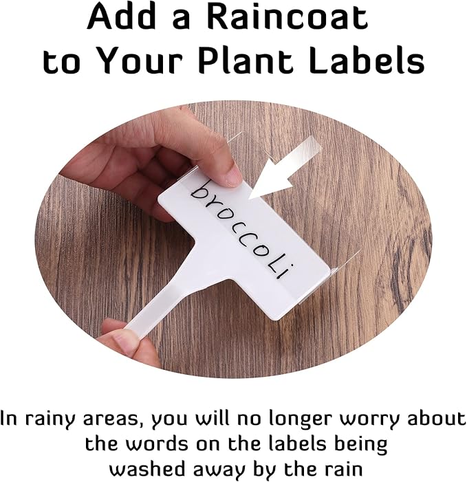 50 Pack Outdoor Plant Label, Large Waterproof Plastic Plant T-Type Tags, Durable Nursery Garden Markers, Perfect for Herbs, Flowers, Vegetable (Height 11.8'')