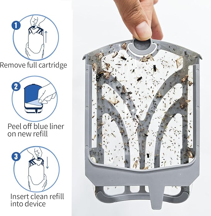 10 Pack Flying Insect Trap Starter Kit, ZEBO Flying Insect Trap Refill, Cartridge Kit Compatible with ZIVO M364 and Max Trap, NO Device - ZVEO Replacement Kit (10 Cartridges)