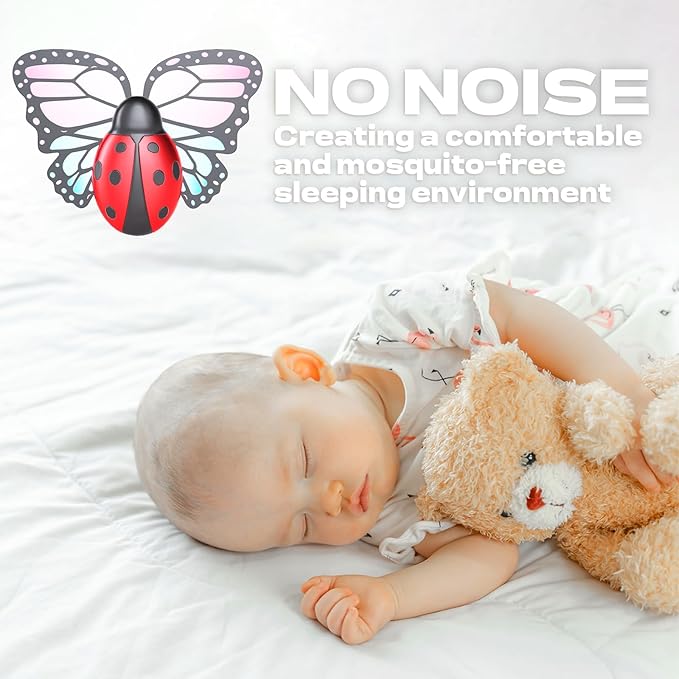 Flying Insect Trap Indoor, Light Fly Trap Captures Flies, Fruit Flies, Gnats, Moths, Mosquito and Other Flying Houseflies(1 Plug-in Device + 3 Pair Refills)