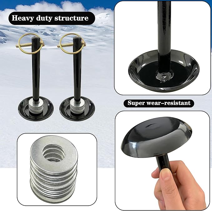 A Pair of Snow Plow Skid Shoes Snowplow Compatible with ATV UTV Moose 5/8" Shaft