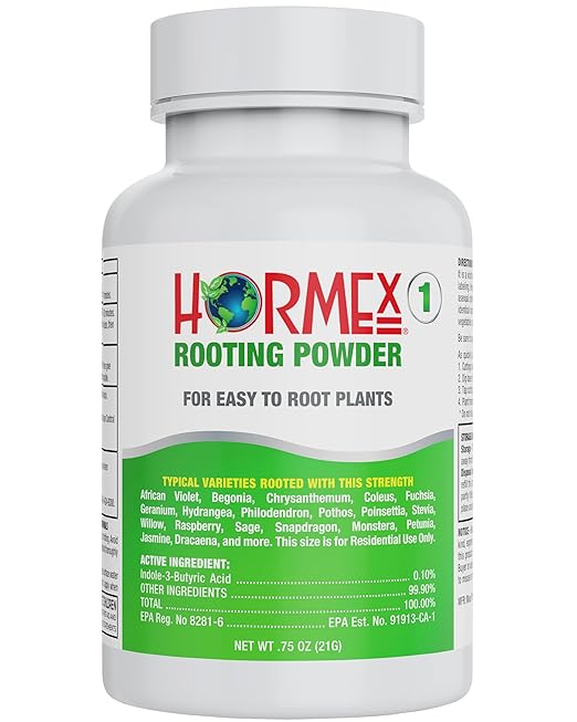 Hormex Rooting Powder #1 (0.10 IBA) - Rooting Hormone for Delicate Houseplants, Garden Herbs & Succulent Cuttings - Plant Root Stimulator for Cloning - Strong Roots for Maximum Propagation Success