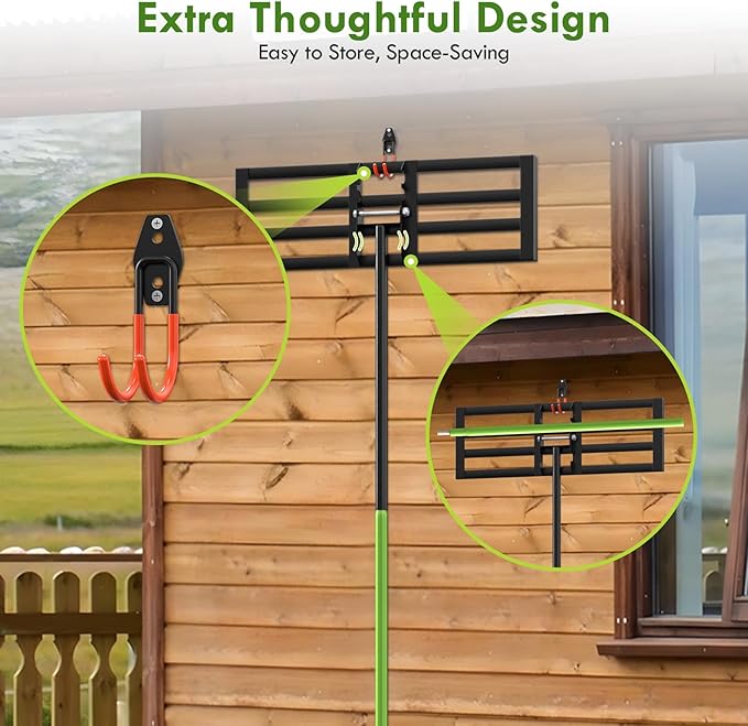 Seeutek Lawn Leveling Rake, 30” x 10” Lawn Leveler with 6.5FT Stainless Steel Handle Rakes for Lawns, 0-180° Adjustable Ground Leveler Tool for Yard, Level Soil Sand Dirt Surfaces