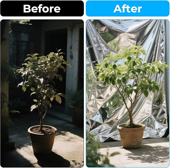 2 Pcs Plant Growth Mylar Films, 82.6 x 51.2 Inch Garden House Covering Foil Sheets High Reflective Mylar Film for Plant Growth, Grow Room, Camping