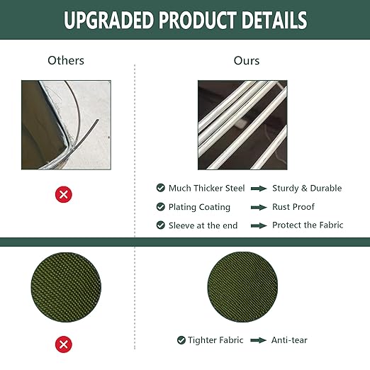 Rachmi 47 Gallon Collapsible Trash Can 2-Pack with Hard Bottom | Extra Large Reusable Yard Leaf Waste Bag Outdoor Pop Up Recycle Bin for Camping, Green