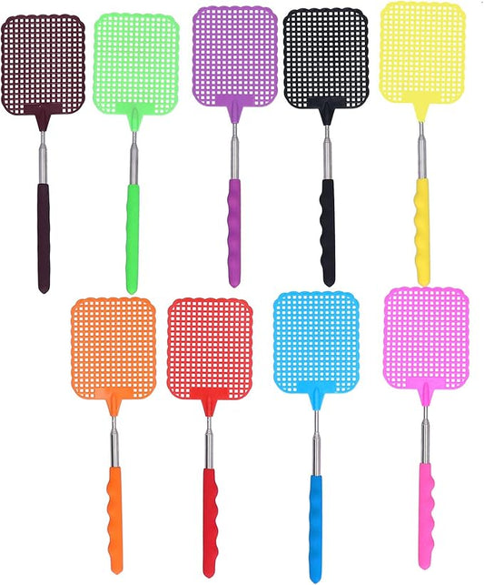 Wosune Retractable Fly Racket, Fly Swatter Retractable with Stainless Steel Rod for Home for Office for Outdoor for Camping