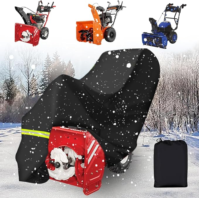 QYMOTO XL Large Snow Blower Cover, Outdoor 600D Waterproof Windproof Winter Storage Protection Fit Snow Joe, Craftsman,Poulan,Ariens,Toro Electric Snowblower Cover 24 Inch to 30 Inch 32 Inch
