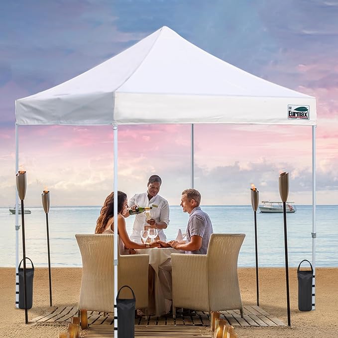 Eurmax USA Weight Capacity 112 LBS Extra Large Pop up Gazebos Weights Sand Bags for Pop up Canopy Tent Pergola Outdoor Instant Canopies, 4-Pack,Black (Without Sand) Dark Black