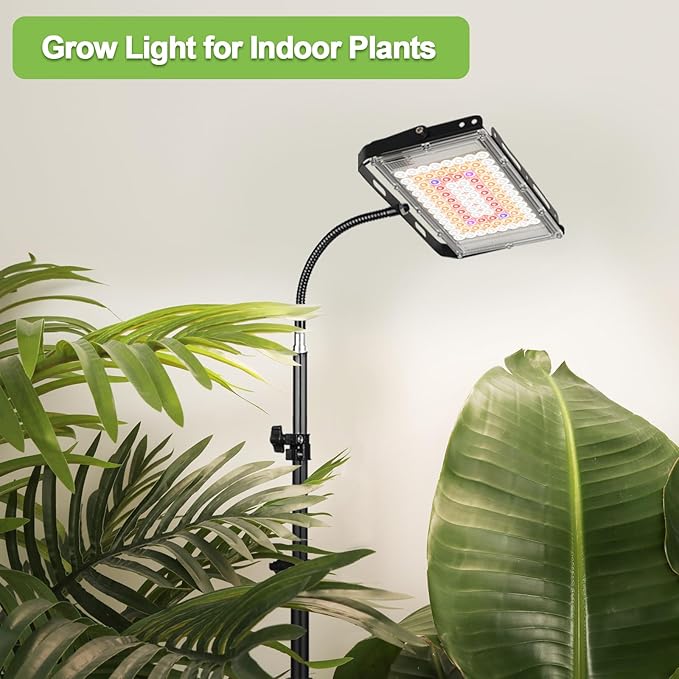 LBW Grow Lights for Indoor Plants, 96 LEDs Full Spectrum Standing Plant Grow Light with 4/8/12H Timer, 6 Dimmable Levels,68" Adjustable Tripod, Floor Grow Lamp for Tall Large Indoor Plants Growing