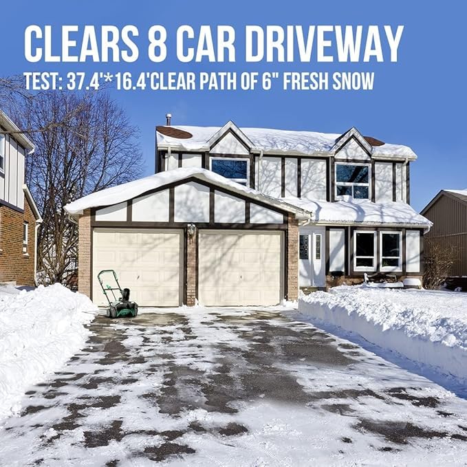 Litheli 2x20V Cordless Snow Blower, 20'' Single Stage Battery Powered Snow Blower with Brushless Motor, LED Lights, 25'' Throwing Distance, Includes 2x20V 4.0ah Batteries and Charger