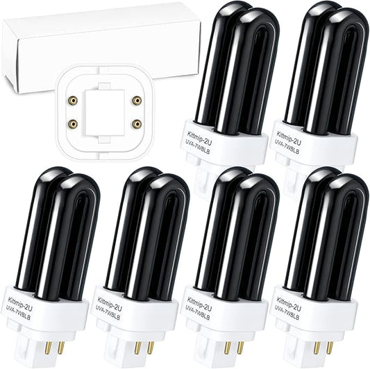 6 Packs Bug Zapper Replacement UV Bulbs 41050 Replacement Bulbs Compatible with DynaTrap Dt1050 Dt1100 Dt1250, 1/2 Acre Trap Bulb, 7w UV Light Ultraviolet Mosquito Killer Lamp