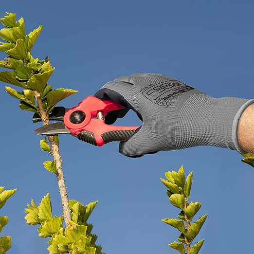 COOLJOB 10 Pairs Nitrile Dipped Safety Work Gloves with Grip, Non-slip Rubber Coated Bulk Garden Gloves for Men, Heavy-duty Oil Resistant for Truck Driver, Warehouse Box Handler, Xlarge, Gray