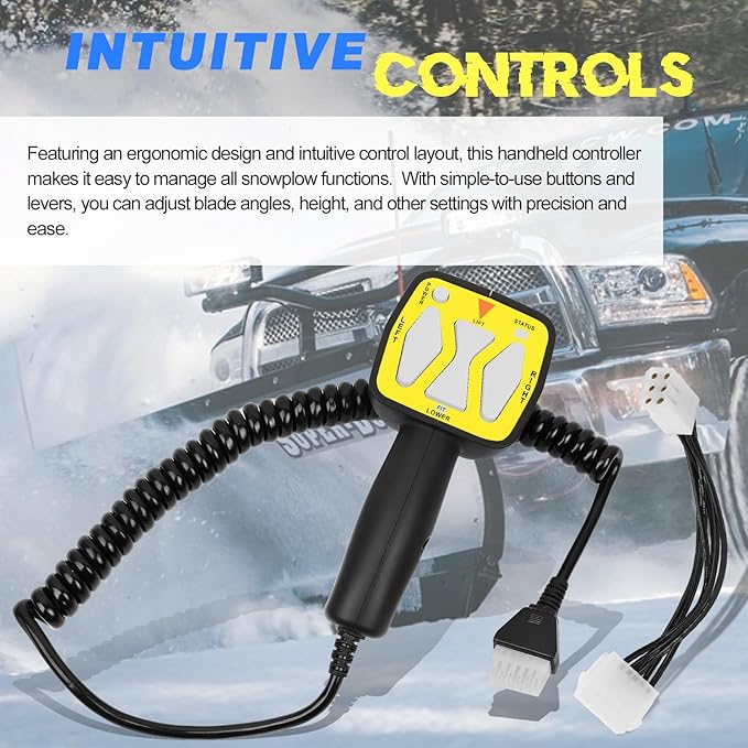 Snowplow Handheld Controller Fit for Meyer Diamond Snow Plow Blade E-47 | E-60 | E-57 | 56462 , OE RP1306901, Straight Blade Plows, 6 Pin Plug Hand Held Controller