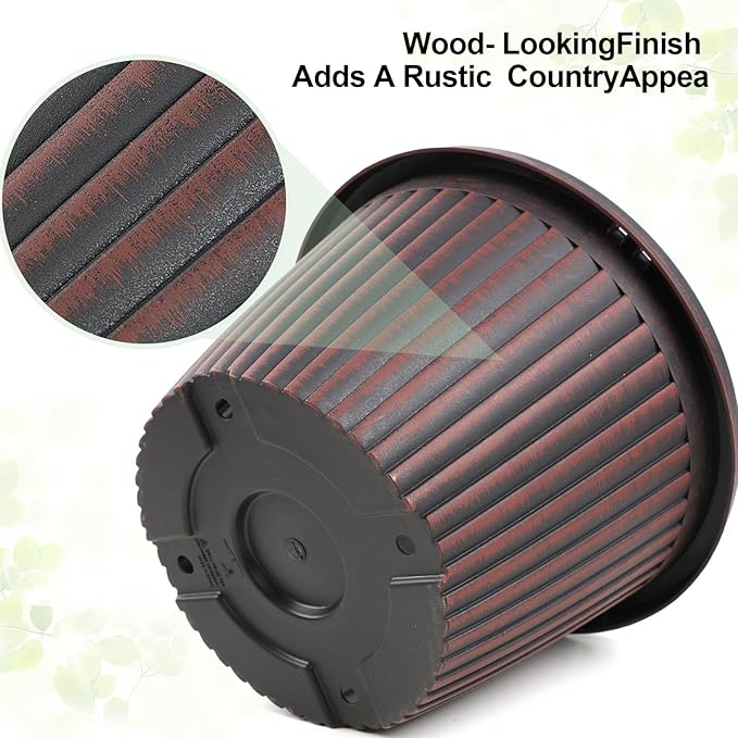 Large-Planter-Indoor-Outdoor Plant Pots, 14 inch 4 Pack Plastic Flower Pots with Saucer And Drainage Holes, Modern Garden Planters For Planting Medium Large Plants， Decorative Resin Garden Pots