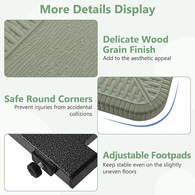 Tangkula Picnic Table, HDPE Outdoor Rectangular Table Bench Set with 2 Built-in Benches, Umbrella Hole, Metal Frame for 4 Person, Garden Yard Patio Lawn