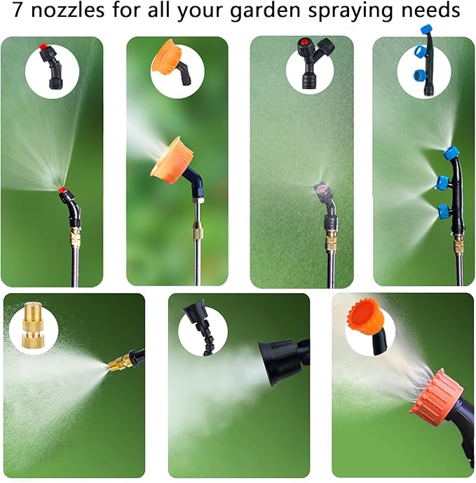 Battery Powered Backpack Sprayer 4 Gallon Lawn Garden Sprayer,100 PSI Adjustable Pressure with 8 Nozzles and 2 Wands, Weed Yard Sprayer for Lawn, Garden, Cleaning