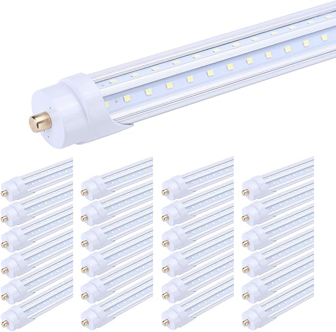T8 LED Tube Light 8FT 65W,FA8 Single Pin LED Lights,6000K,Super Bright,8 Foot LED Bulbs to Replace Fluorescent Light Bulbs-25Pack