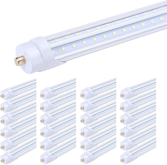 T8 LED Tube Light 8FT 65W,FA8 Single Pin LED Lights,6000K,Super Bright,8 Foot LED Bulbs to Replace Fluorescent Light Bulbs-25Pack