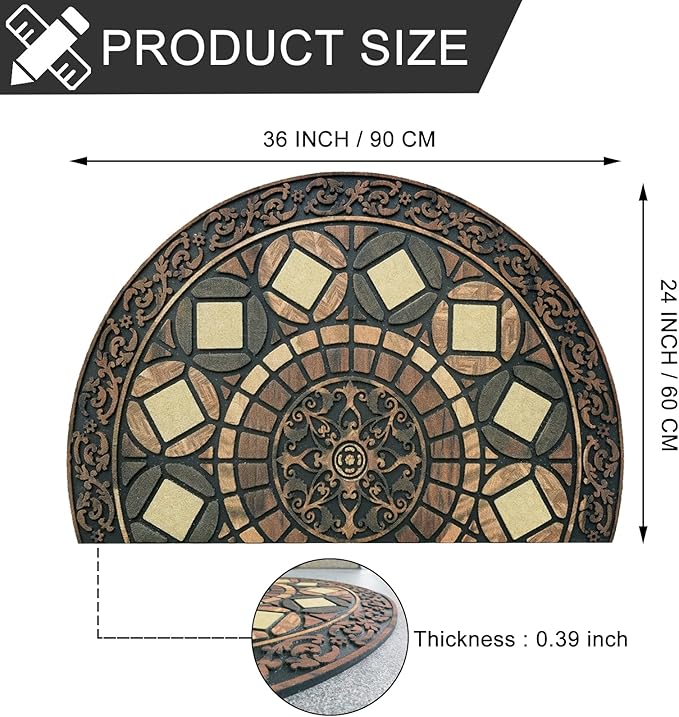 CHICHIC Entrance Door Mat Large 24 x 36 Inch Entry Way Doormat Front Door Rugs Outdoors Heavy Duty Welcome Mat Non Slip Rubber Back Low Profile for Garage, Patio, High Traffic Area, Coffee