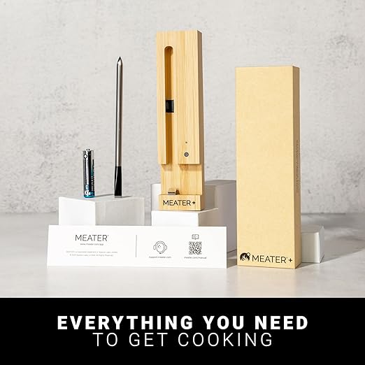 MEATER Plus: Smart Bluetooth Wireless Meat Thermomter Digital | Limited Edition King of The Grill Engraved | Brown Sugar Color | Perfect for Steak, Chicken, Turkey, & More | Delicous Recipes in App