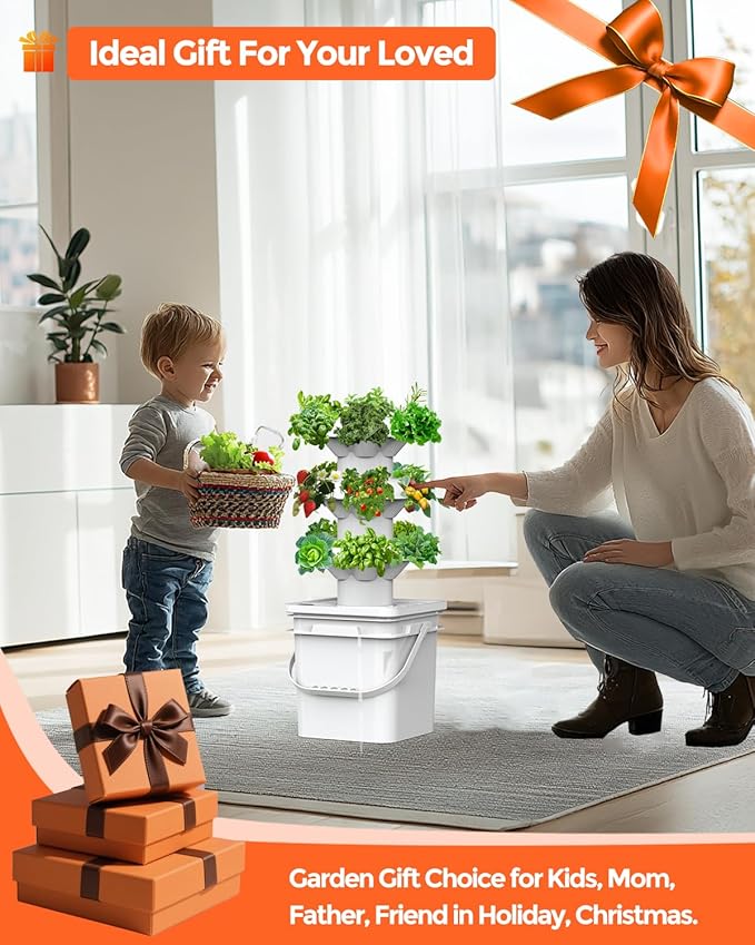 18 Plants hydroponic Growing System kit, hydroponic Tower Indoor Garden, 10-Liter Large-Capacity Water Tank Circulation, soilless Planting Vegetables and Fruits,Suitable for Indoor and Outdoor