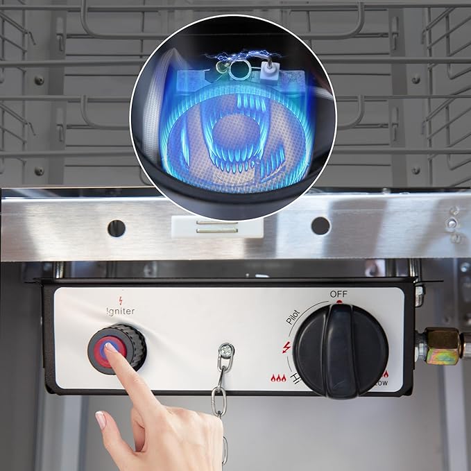 Pyramid Patio Heater 42,000 BTU, Propane Outdoor Heater with Glass Tube and Wheels, Patio Heater with Protection System, Stainless Steel, Suitable for Outdoor Commercial & Residential Use, Silver