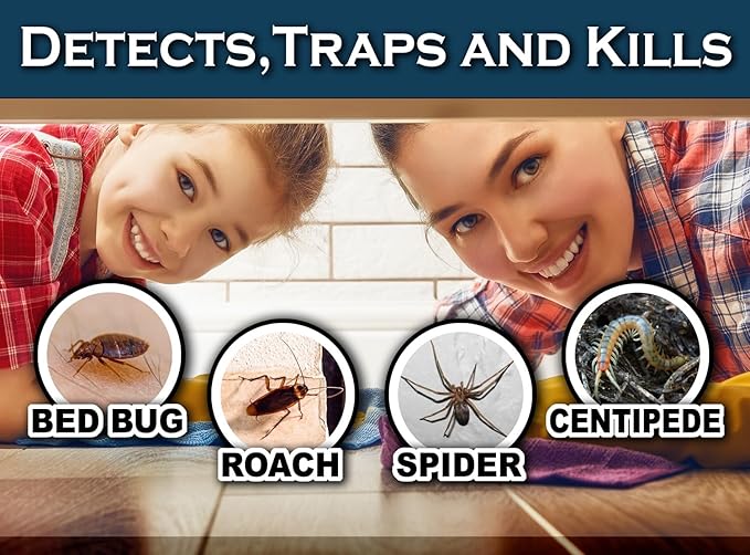 MaxGuard Bed Bug Traps (24 Traps) Non-Toxic Bed Bug Detection Traps. Detects, Traps, and Kills Bed Bugs and Crawling Insects Such as Spiders, Crickets, Cockroaches and Ants
