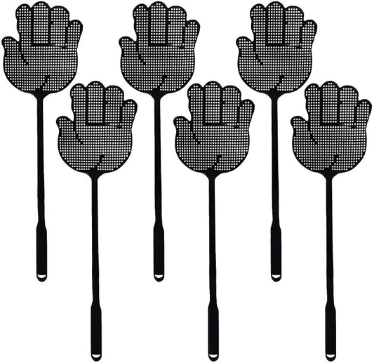 Fly Swatter Heavy Duty for Indoors – Hand-Shaped Flyswatter with Non-Slip Grip, Flexible 6-Pack Bug Swatters for Kitchen, Patio & Living Room