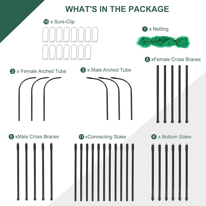 Cucumber Trellis for Raised Bed, 4 feet Garden Trellis for Climbing Plants Outdoor, Plastic-Coated Metal Arch Plant Support for Flower Vines Vegetables Peas Beans Cucumber Trellis, Black