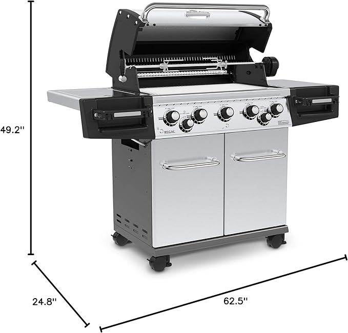 Broil King 958344 Regal S 590 Pro Propane Gas Grill, 5-Burner, Stainless Steel