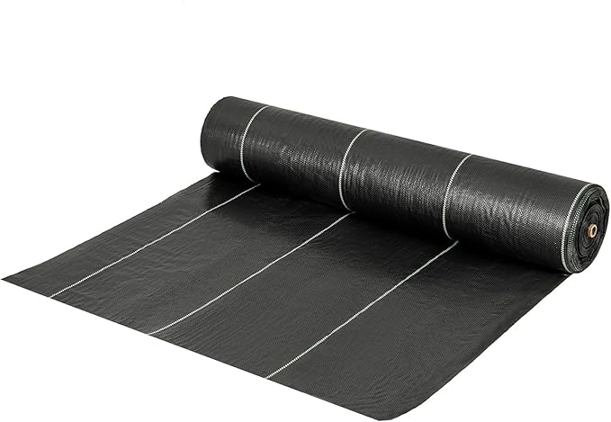 6.5FT x 330FT Weed Barrier Fabric, 3.2oz Landscape Fabric Heavy Duty Weed Barrier, High Permeability Ground Cover Geotextile Fabric Weed Cloth for Garden, Farm & Driveway