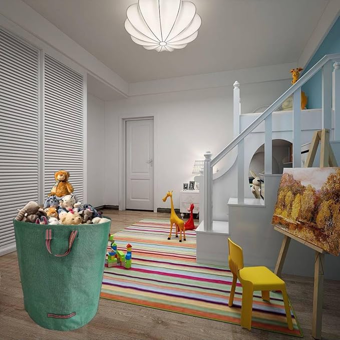 Leaf Collector & Leaf Bag 2-Pack | 106 Gallon Reusable Standable Yard Waste Bags | Portable Durable Garden Clippings Container with 4 Handles for Lawn Care, Camping & Recycling