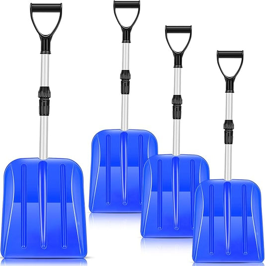 Lasnten 4 Pcs Kid's Snow Shovel Plastic Digging Lightweight Portable Beach Shovels for Kids Boys Girls Home Yard Garden Outdoor Activities Snow Removal(Blue)