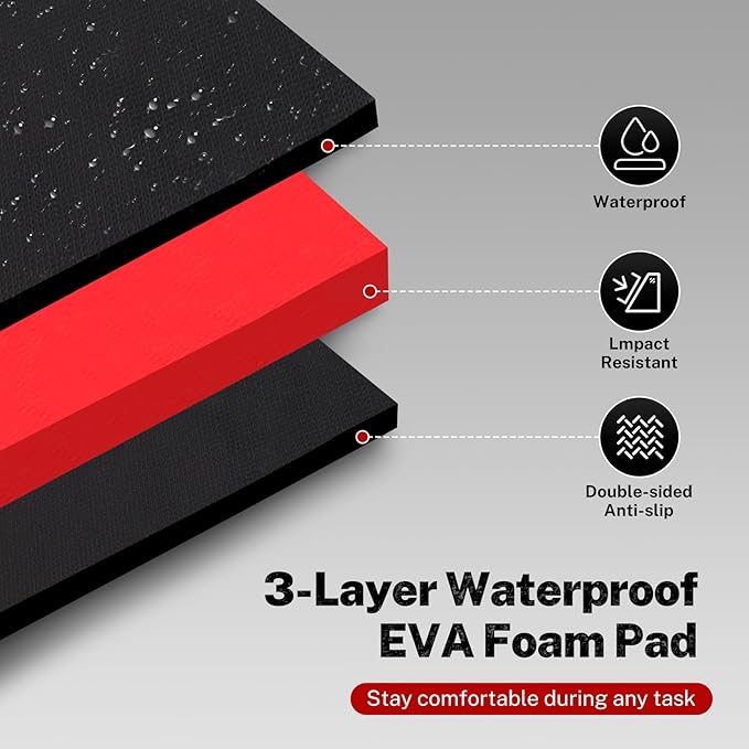 TOMMARS 0.9" Foldable Thick Kneeling Pad, 5 Fold Comfortable Foam Knee Pads Cushion Mat for Gardening, Yardwork, Workshop Repairing