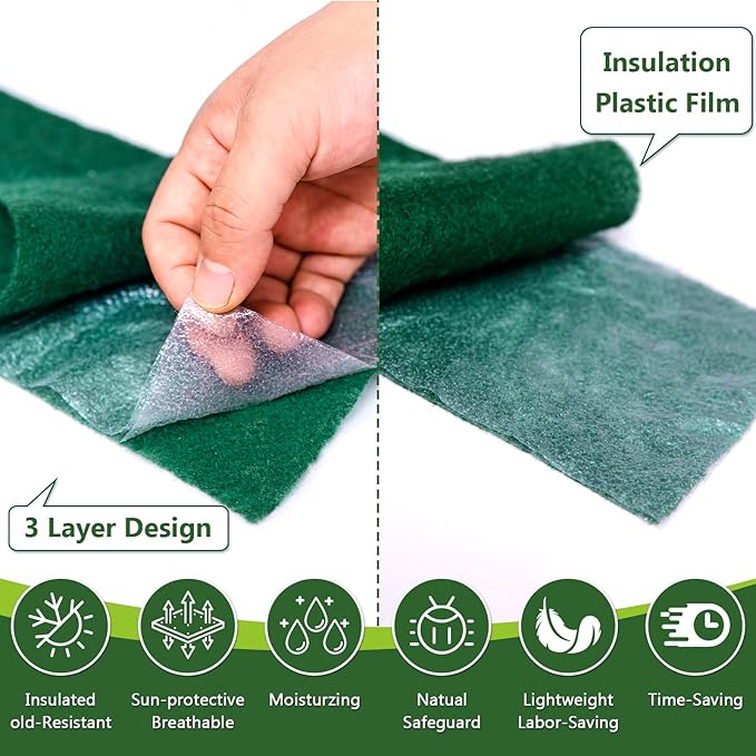 59Ft Tree Wrap(2 Pack), 3-Layer Design,4.7 Inch Width,Trunk Protector - Breathable Sunscreen Wrap for Damaged Bark & Heat Preservation - Easy to Handle & Stylish Design