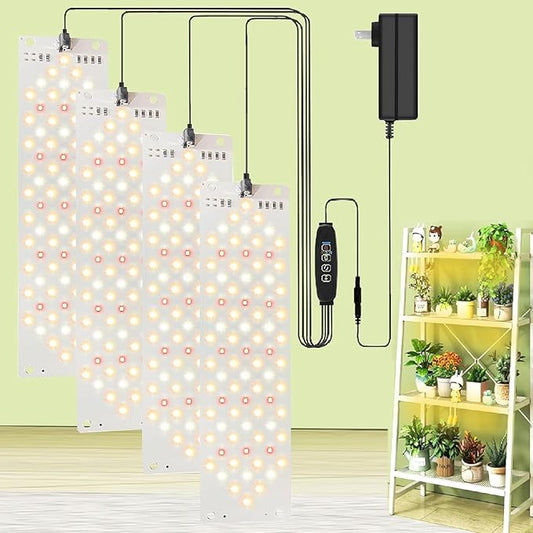Led Grow Light,Grow Lights for Indoor Plants Full Spectrum, 316leds Plant Lights for Indoor Growing with 3/9/12H Timer, 10 Types of Brightness Grow Light for Seed Starting (4pcs)