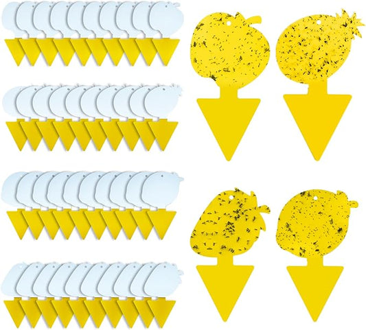 Fruit Fly & Fungus Gnat Traps 40 Pack – Yellow Sticky Gnat Traps for House Indoor & Outdoor Plants, Non-Toxic and Odorless Insect Bug Catcher
