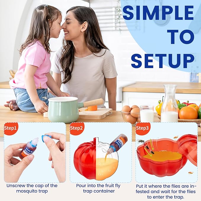 Fruit Fly Trap Refill Liquid, 0.68oz Bottle - Indoor Gnat Killer Lure, Ready-to-Use Attractant for Home Kitchen(12 Pack)