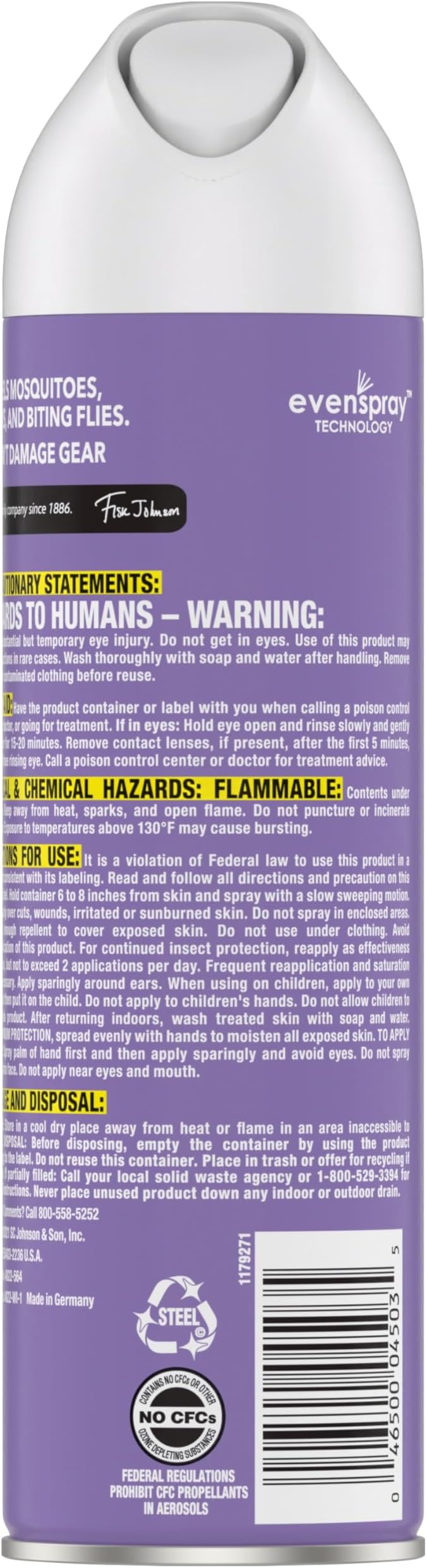 OFF! Clean Feel Insect Repellent Aerosol with 20% Picaridin, Bug Spray with Long Lasting Protection from Mosquitoes, Feels Good on Skin, 7.5 oz