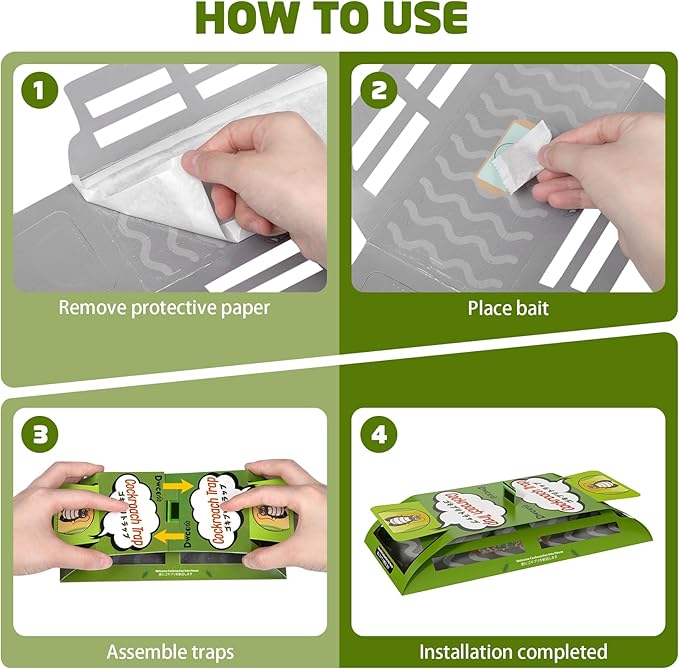 Upgrade 18 Pack Roach Traps Indoor, Sticky Traps for Cockroaches Indoor Home, Sticky Glue Cockroach Traps, Roach Killer Cockroach Trap for Cricket Ants Spiders