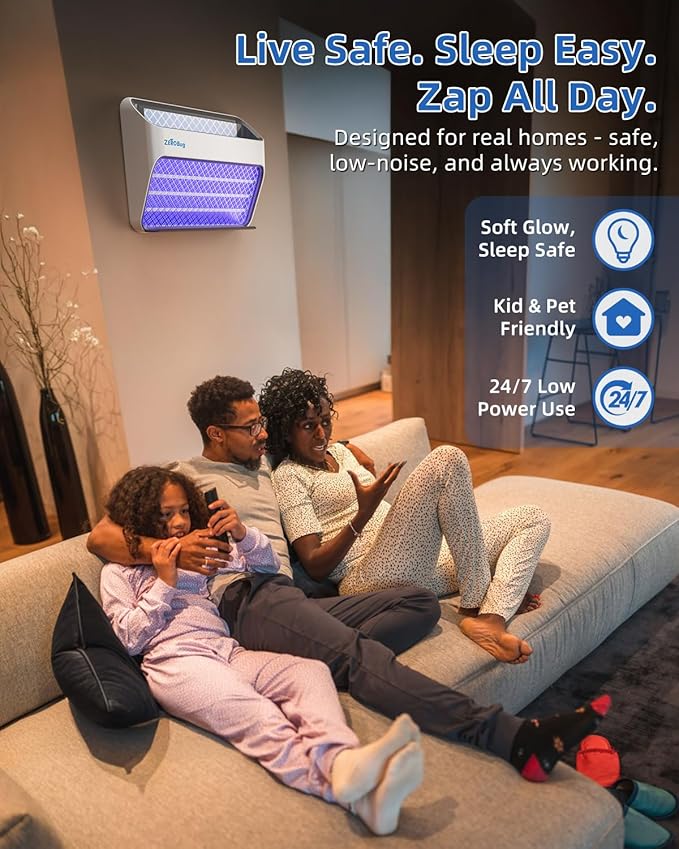 2025 Bug Zapper & Trap Indoor, 5X Catcher Rate Fly Killer, USB-C Powered Electric Mosquito Zapper with Long-Life UV LED, Fruit Fly Trap for Home, Kitchen, Bedroom, 1 Device & 3 Traps