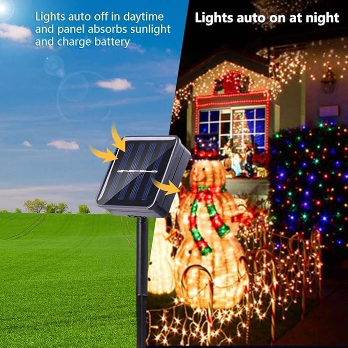 Joomer Solar Christmas Lights Outdoor, 4 Pack Total 156FT 400LED 8 Lighting Modes Solar String Light Waterproof Fairy Tree Lighted for Garden Yard Patio Christmas Decoration (Multicolor)