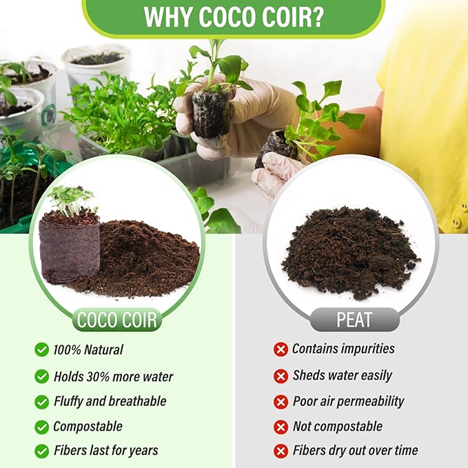 Legigo 100 PCS Coco Coir Seed Starter Pellets, 30mm Coconut Coir Soil Plugs for Seed Germination, Compressed Seed Plant Starter Soil Pods Plugs for Starting Seed Planting Herbs Flowers Vegetables