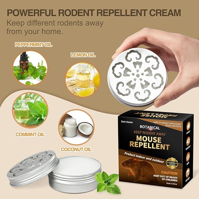 4 Pack Mouse Repellent,Rodent Repellent for Car Engines,Humane Mouse Traps for Car,House,Home,Indoor